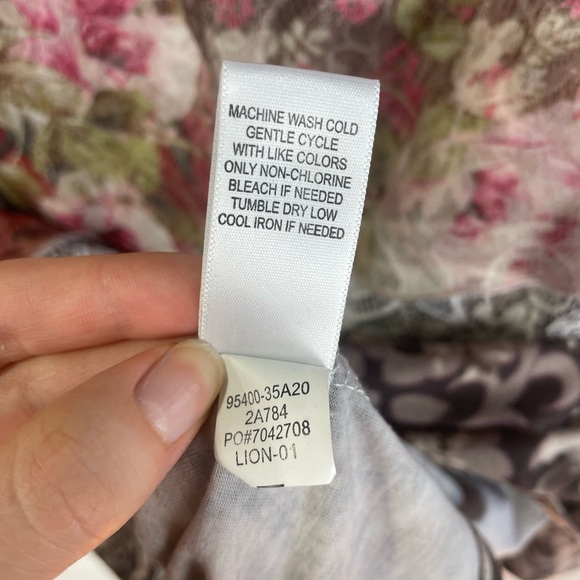 Oneworld Mixed Floral Print Lace Long Sleeve Scoop Neck Top Medium Women’s EUC - Picture 9 of 10